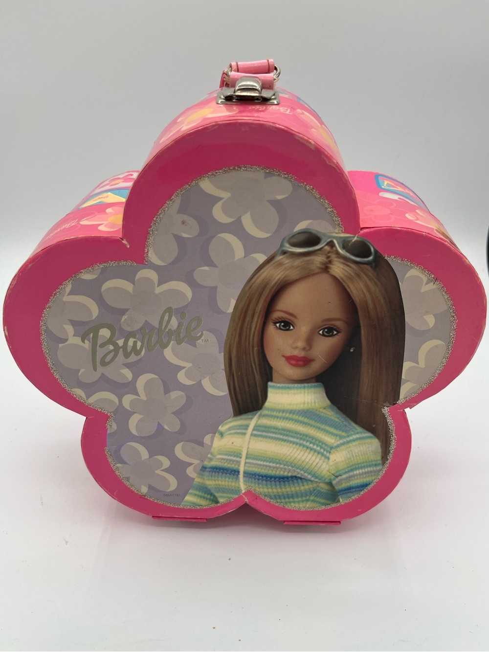 Y2K Rare Barbie Collector's Case Flower Box ‘Mattel 2000’ with Silver Latch